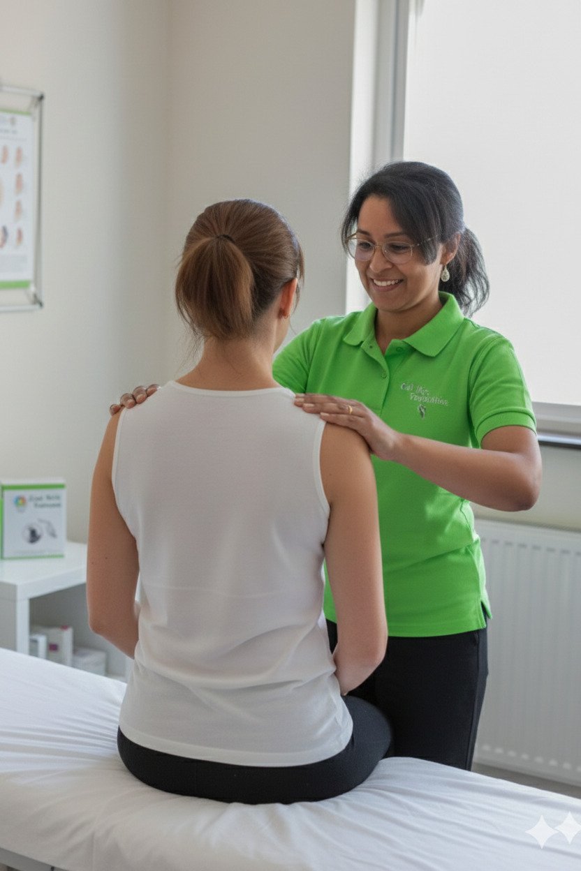 A certified practitioner working with a client